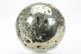 Polished Pyrite Sphere - Peru #228360-2